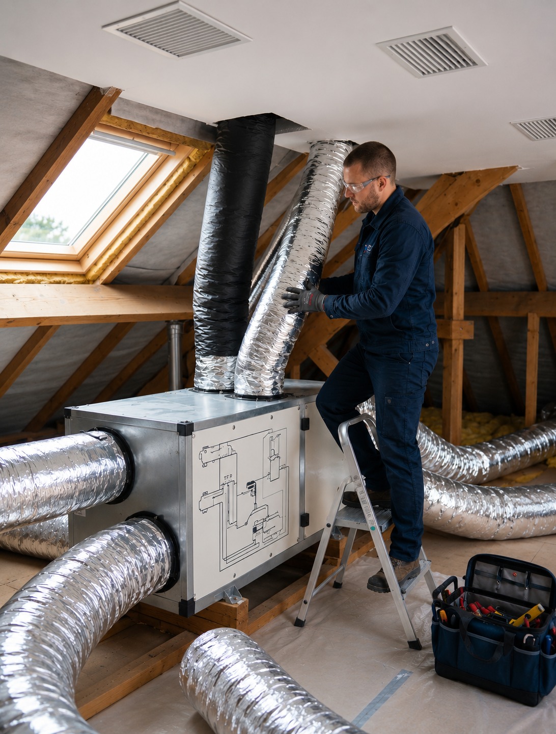 Installation de climatisation gainable à Massy